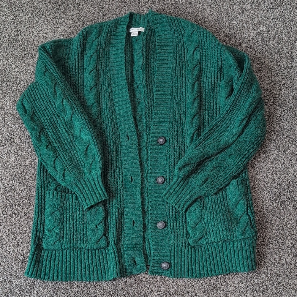 American Eagle Outfitters Teal Cable Knit Sweater